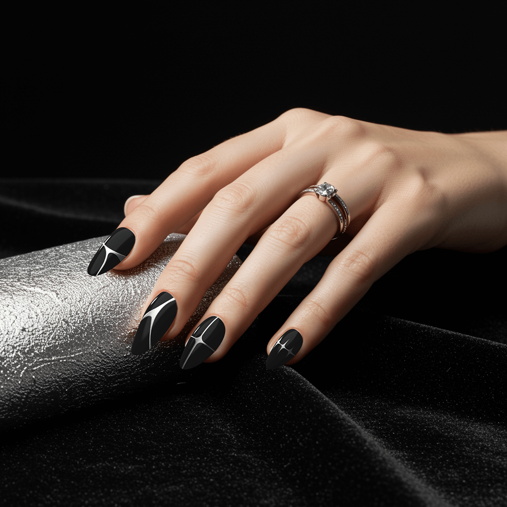 womans hand showing nails