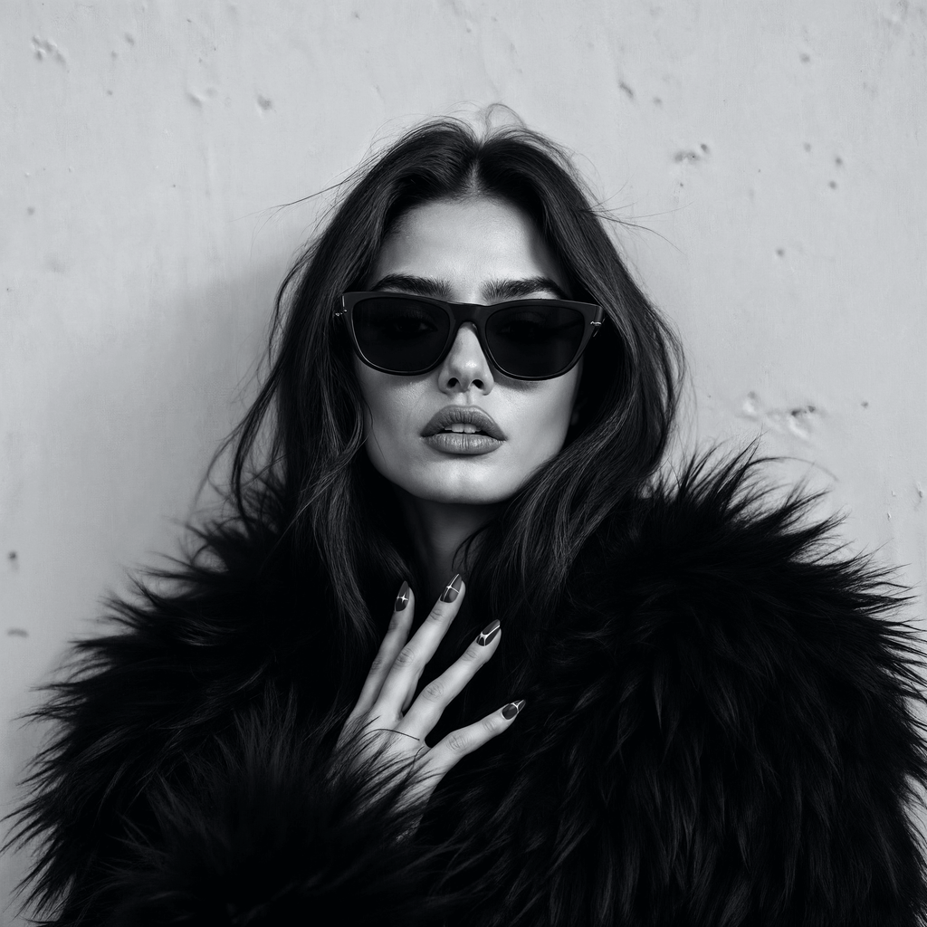 woman wearing glasses and showing nails